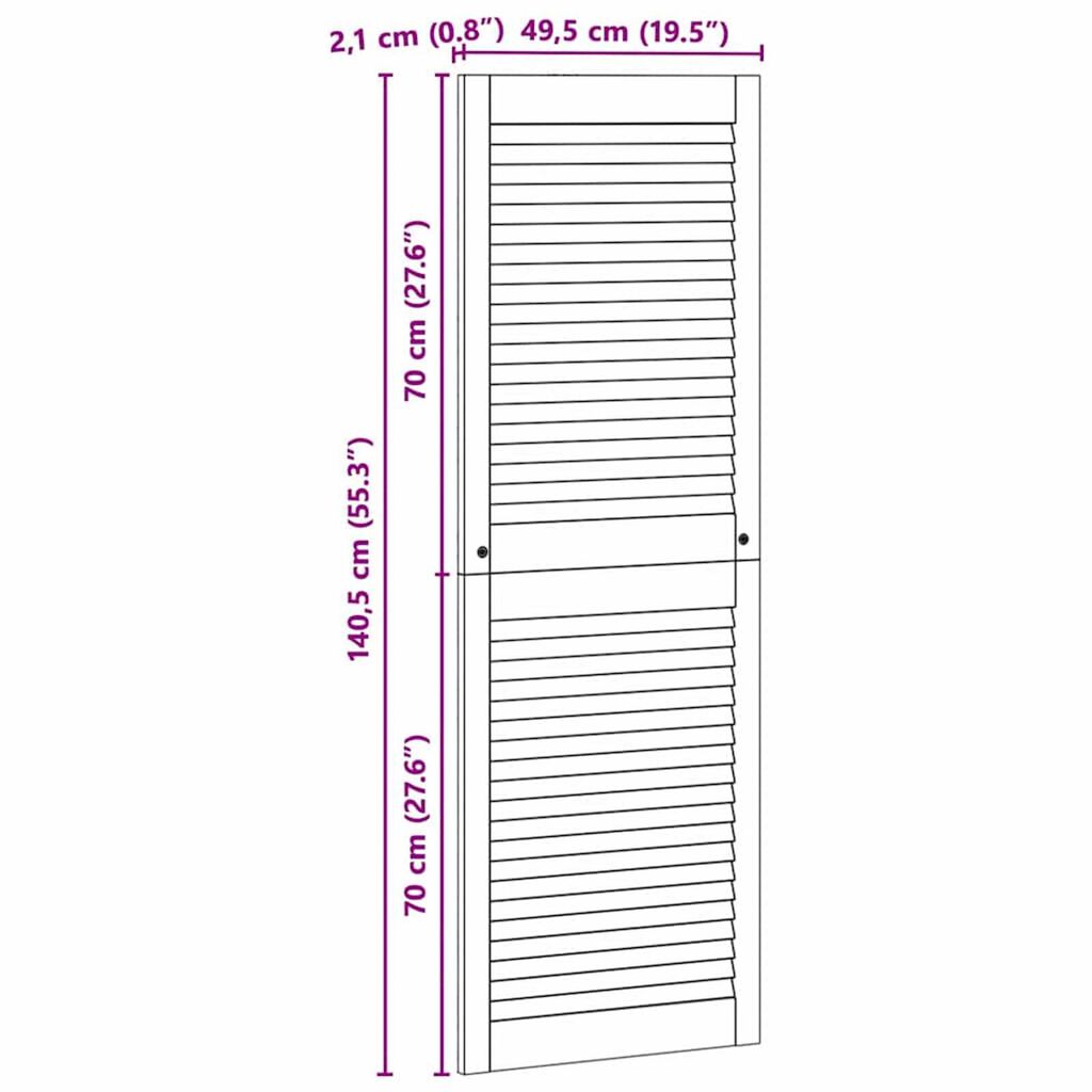 vidaXL Πόρτες Ντουλάπας με πόρτα 4 pcs Καφέ 140.5 x 49.5 x 2.1 εκ