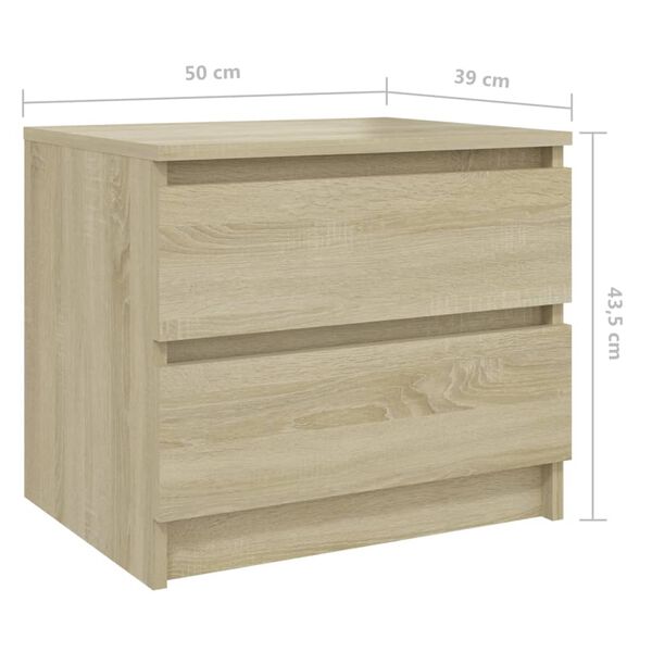 vidaXL Κομοδίνο Sonoma Δρυς 50 x 39 x 43,5 εκ. από Επεξ. Ξύλο