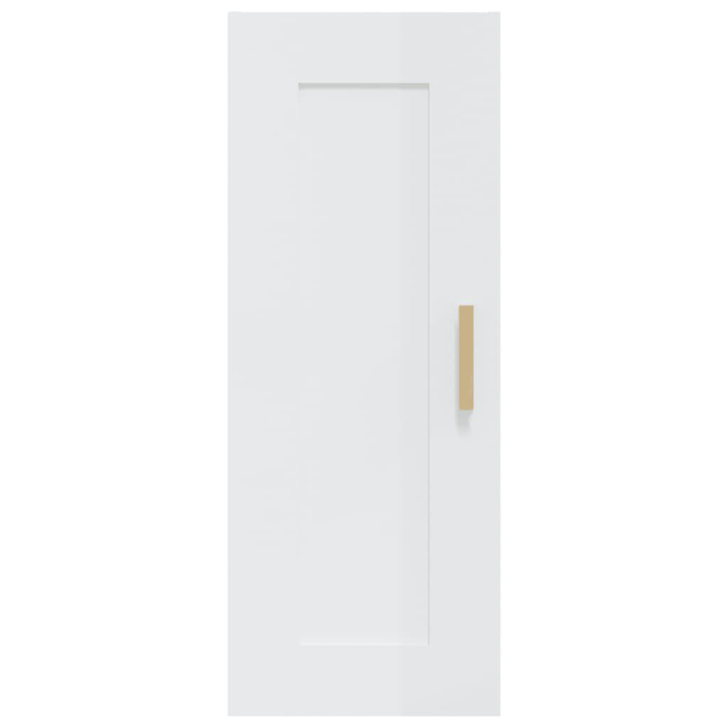 vidaXL Ντουλάπι Τοίχου Γυαλιστ. Λευκό 35x34x90 εκ. Επεξεργασμένο Ξύλο