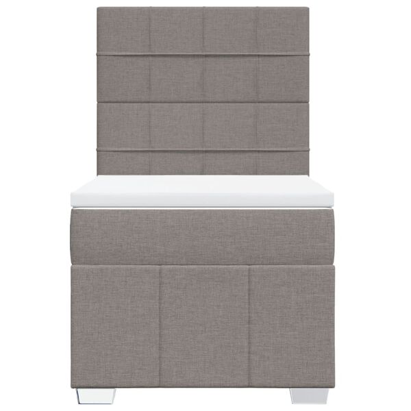 vidaXL Κρεβάτι Boxspring με Στρώμα Taupe 90x200 εκ. Υφασμάτινο