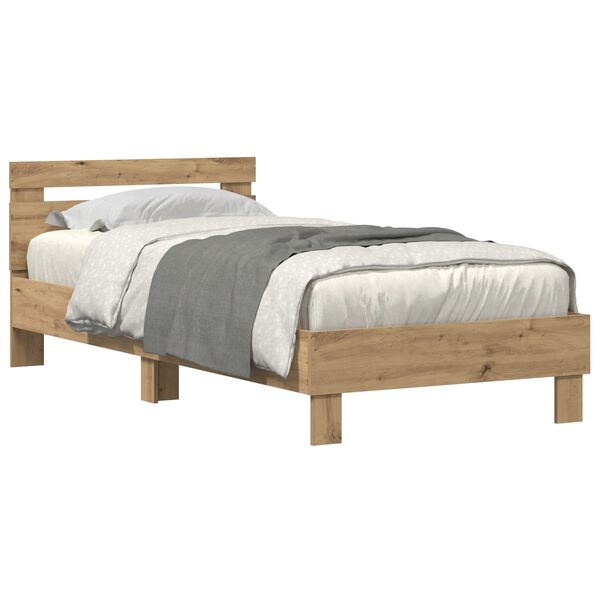 vidaXL Σκελετός Κρεβατιού artisan δρυς 90 x 200 cm Επεξεργασμένο ξύλο