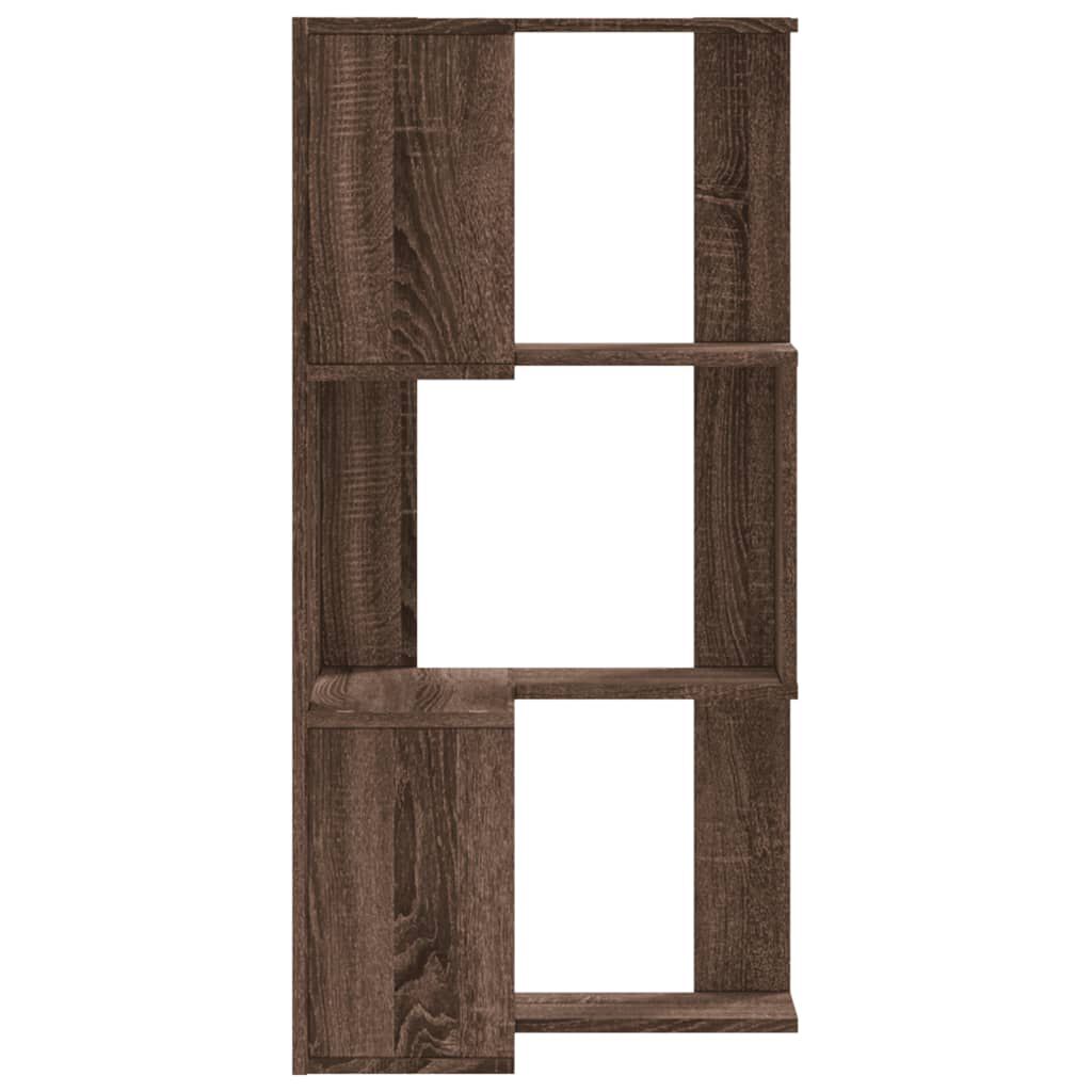 vidaXL Βιβλιοθήκη Γωνιακή 3 Επ. Καφέ Δρυς 50x50x102εκ Επεξ. Ξύλο