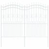 vidaXL Φράχτης Κήπου Λευκό 215 cm Ατσάλι με Επικάλυψη Πούδρας
