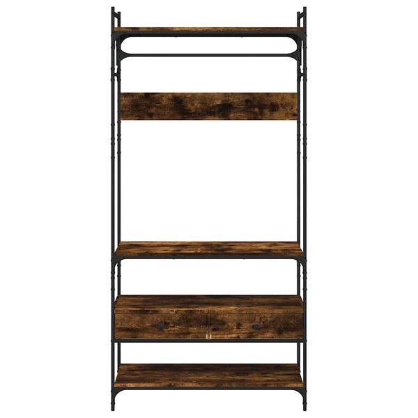 vidaXL Ντουλάπα με Συρτάρια Καπνιστή Δρυς 89x39x184,5εκ. Επεξεργ. Ξύλο