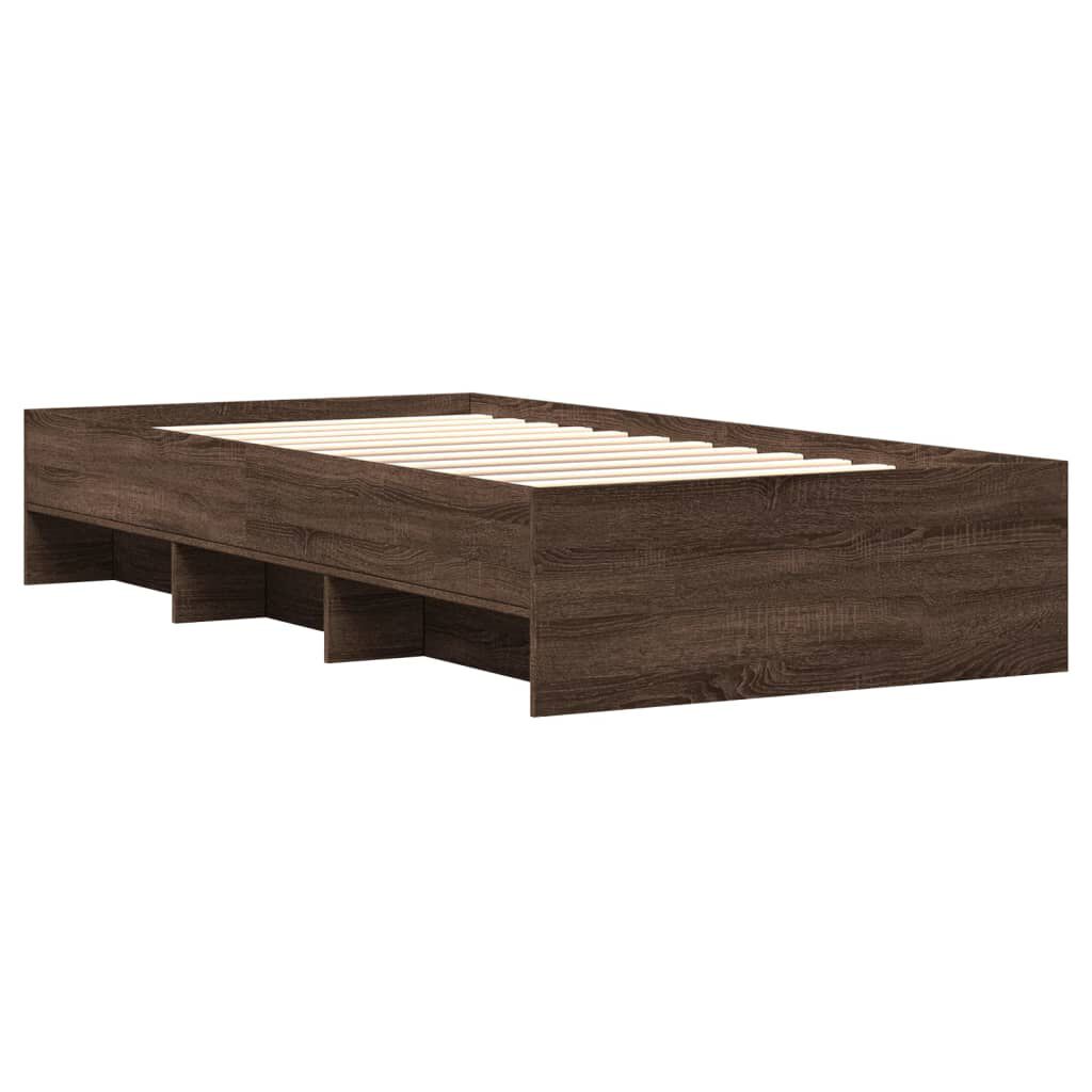 vidaXL Πλαίσιο Κρεβατιού Χωρ. Στρώμα Καφέ Δρυς 75x190εκ Επεξ. Ξύλο