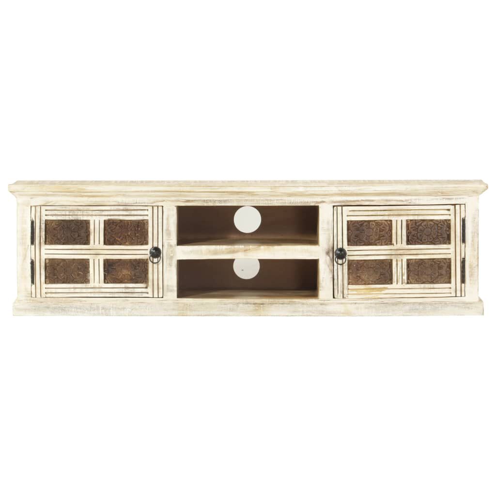vidaXL Έπιπλο Τηλεόρασης 130 x 30 x 36 εκ. από Μασίφ Ξύλο Μάνγκο