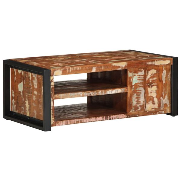 vidaXL Τραπεζάκι σαλονιού πολύχρωμο 90x50x36cm Ξύλο μασίφ αναγεννημένο
