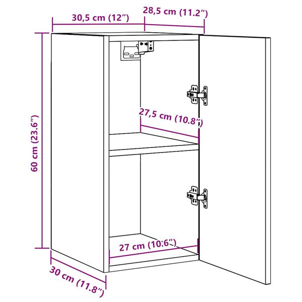 vidaXL Έπιπλα Τηλεόρασης 2 τεμ. Λευκά 30,5x30x60 εκ. από Επεξ. Ξύλο