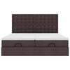 vidaXL Οθωμανικό κρεβάτι με στρώματα&LEDs Σκούρο καφέ 200x200cm ύφασμα