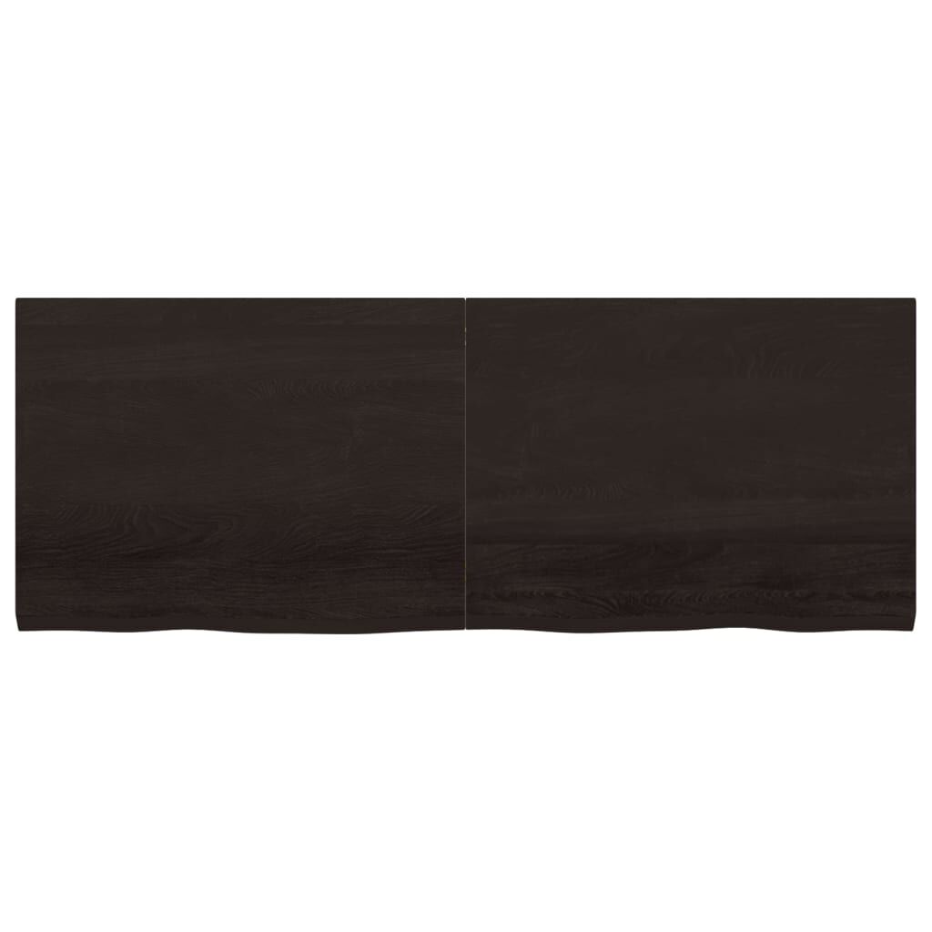 vidaXL Επιφάνεια Τραπεζιού Σκούρο Καφέ 160x60x(2-4)εκ Επεξ. Μασίφ Δρυς