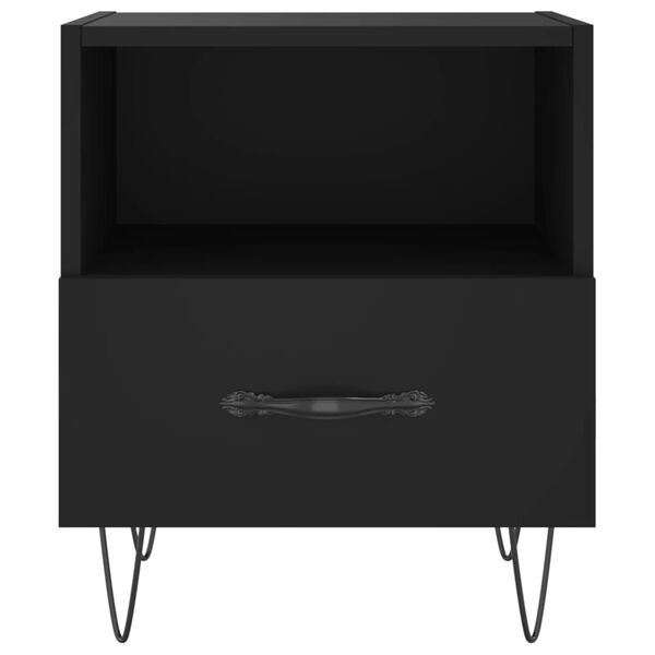 vidaXL Κομοδίνα 2 τεμ. Μαύρα 40 x 35 x 47,5 εκ. από Επεξεργασμένο Ξύλο
