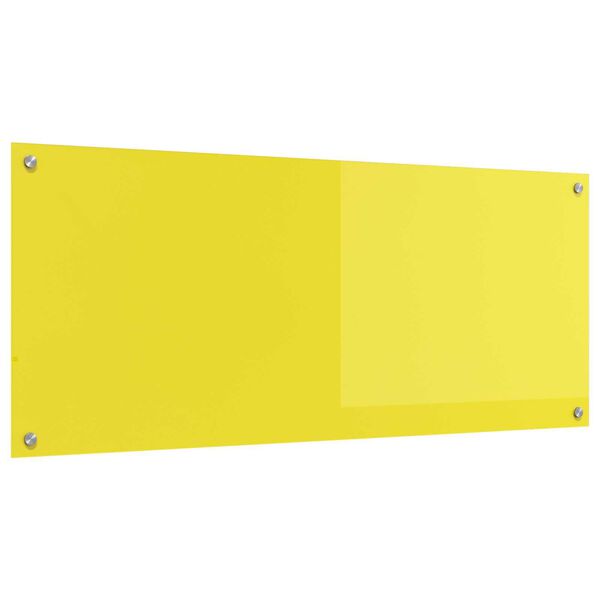 vidaXL Κουζίνα Πίσω Παραθυρόφυλλο Κίτρινο 120x50x0,6 εκ. Θερμαινόμενο Γυαλί