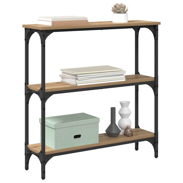 vidaXL &Tau;&rho;&alpha;&pi;έ&zeta;&iota; &kappa;&omicron;&nu;&sigma;ό&lambda;&alpha;&sigmaf; &mu;&epsilon; &rho;ά&phi;&iota; Artisan Oak 75 x 22,5 x 75 &epsilon;&kappa;