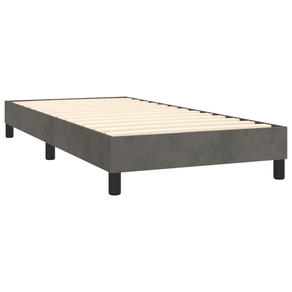 vidaXL Κρεβάτι Boxspring με Στρώμα Σκούρο Γκρι 80x200 εκ. Βελούδινο