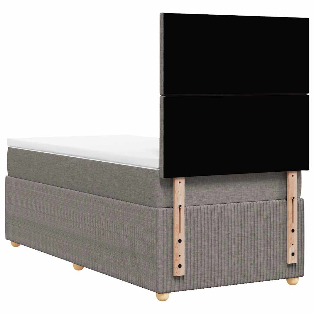 vidaXL Κρεβάτι Boxspring με Στρώμα Taupe 80x200 εκ. Υφασμάτινο