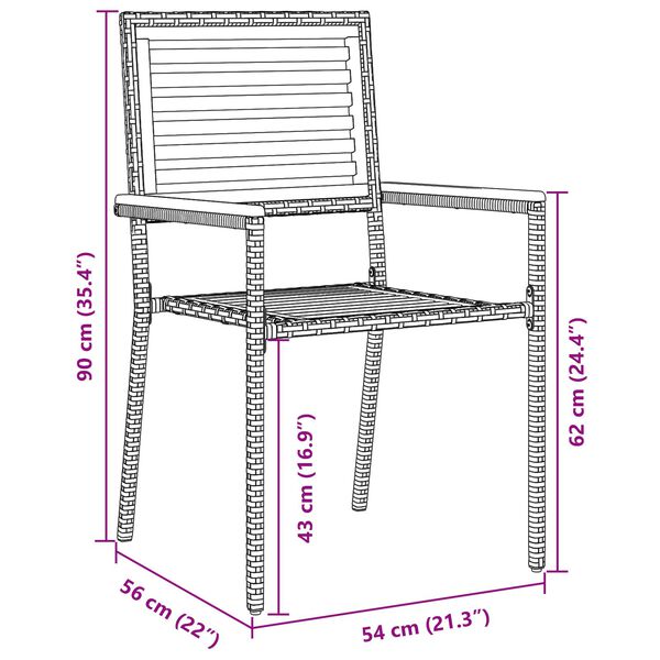vidaXL Σέτ φαγητού για κήπο 7 pcs Γκρι 180 x 90 x 75 cm