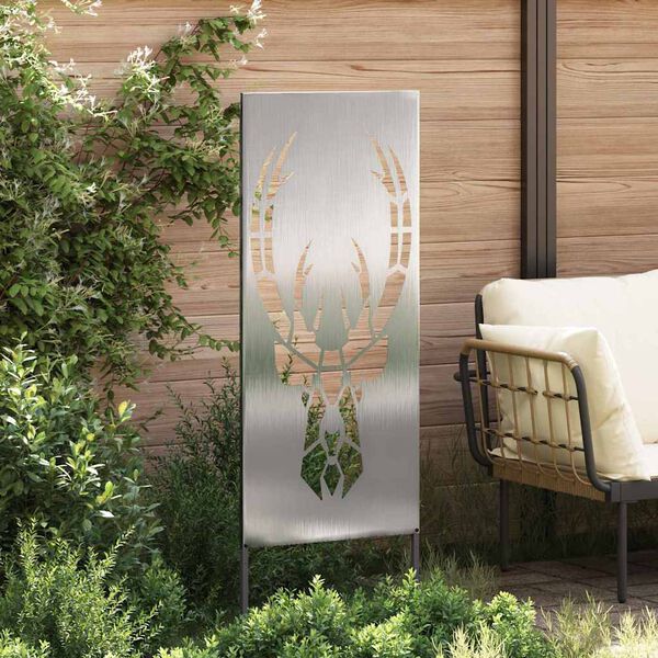 vidaXL Οθόνη Ιδιωτικότητας Κήπου Ασημί 50 x 140 εκ Ανοξείδωτο ατσάλι