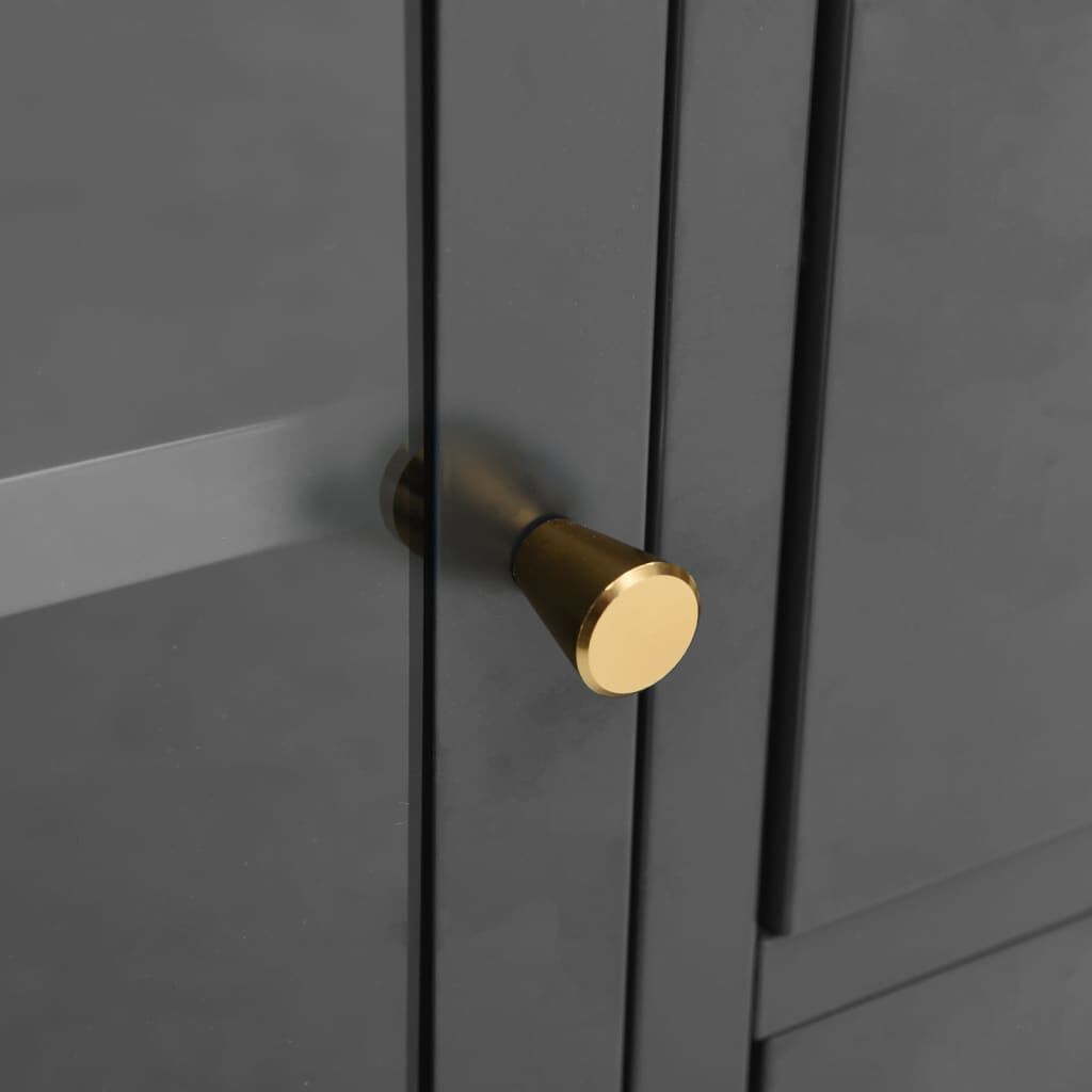 vidaXL Μπουφές Ανθρακί 75 x 35 x 70 εκ. από Ατσάλι και Ψημένο Γυαλί