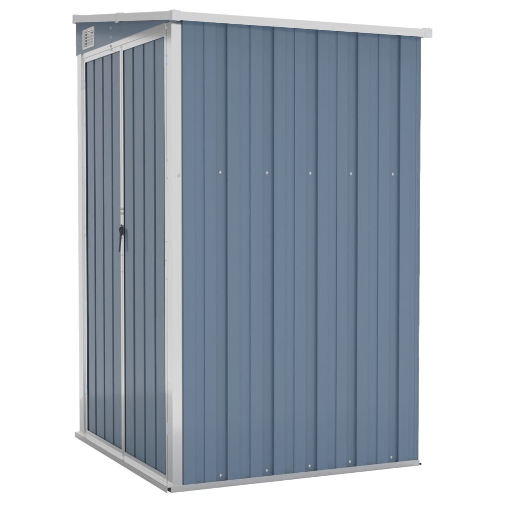 vidaXL Αποθήκη Κήπου Επιτοίχια Γκρι 118x100x178 εκ. Γαλβ. Χάλυβας