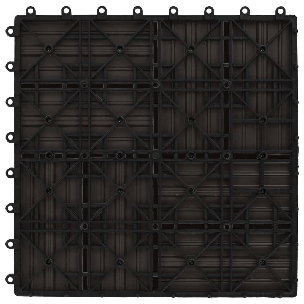 vidaXL Πλακάκια Deck 11 τεμ. Σκούρο Καφέ 30 x 30 εκ. 1 μ² από WPC