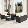 vidaXL Σετ Καναπέ Κήπου με μαξιλάρι 8 pcs Μαύρο Πολυ ράταν
