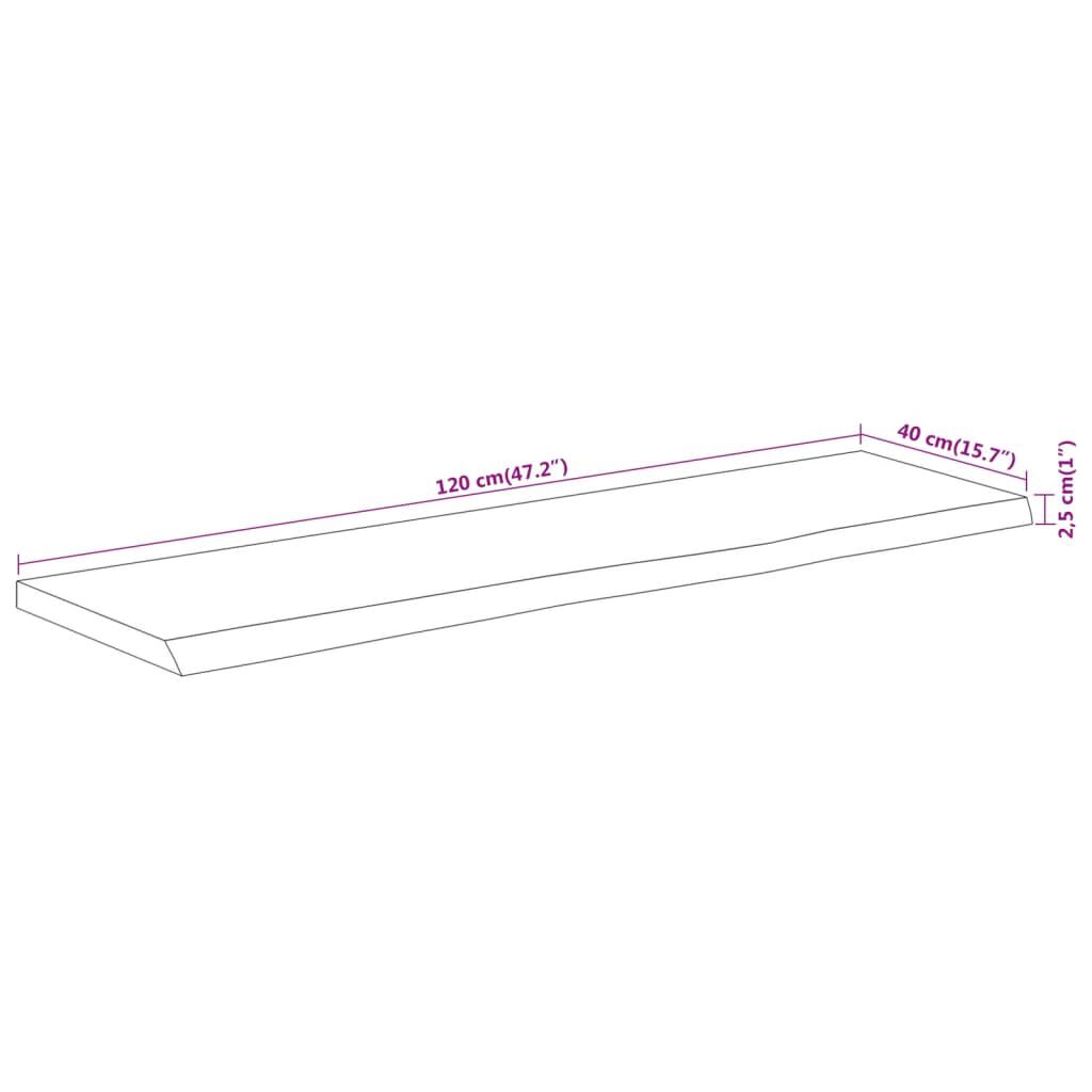 vidaXL Επιφάνεια Τραπεζιού Ορθογώνια 120x40x2,5 εκ. Μασίφ Ξύλο Ακακίας