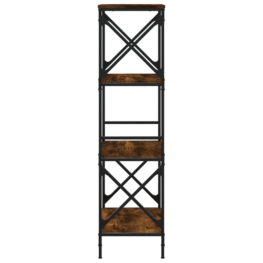 vidaXL Βιβλιοθήκη 4 Επιπέδων Καπνιστή Δρυς 59x35x132 εκ. Επεξεργ. Ξύλο