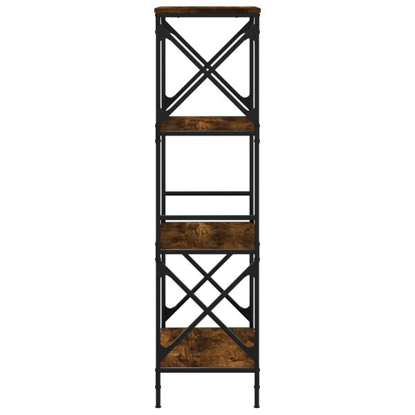 vidaXL Βιβλιοθήκη 4 Επιπέδων Καπνιστή Δρυς 59x35x132 εκ. Επεξεργ. Ξύλο