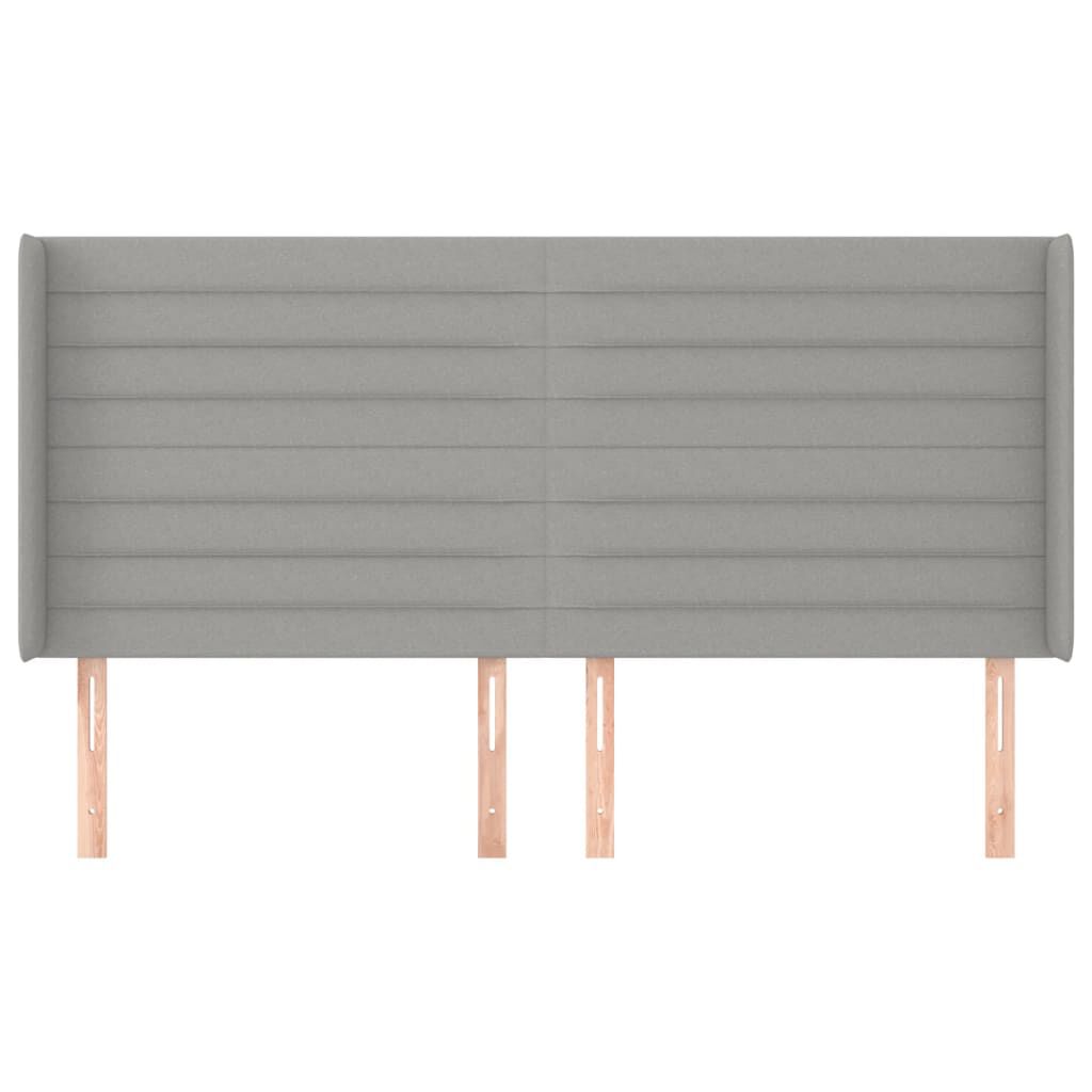 vidaXL Κεφαλάρι με Πτερύγια Ανοιχτό Γκρι 203x16x118/128 εκ. Υφασμάτινο