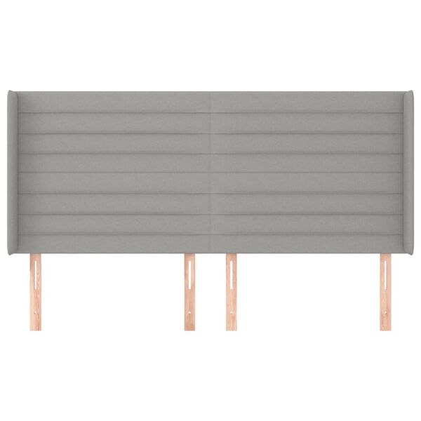 vidaXL Κεφαλάρι με Πτερύγια Ανοιχτό Γκρι 203x16x118/128 εκ. Υφασμάτινο