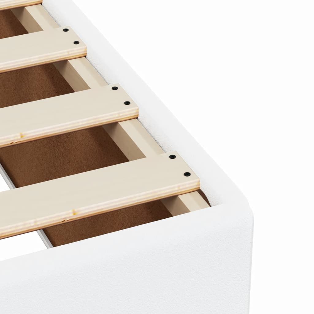 vidaXL Κρεβάτι Boxspring με Στρώμα Λευκό 140x190εκ.από Συνθετικό Δέρμα