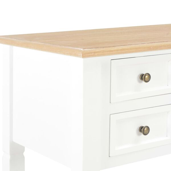 vidaXL Γραφείο Λευκό 109,5 x 45 x 77,5 εκ. Ξύλινο