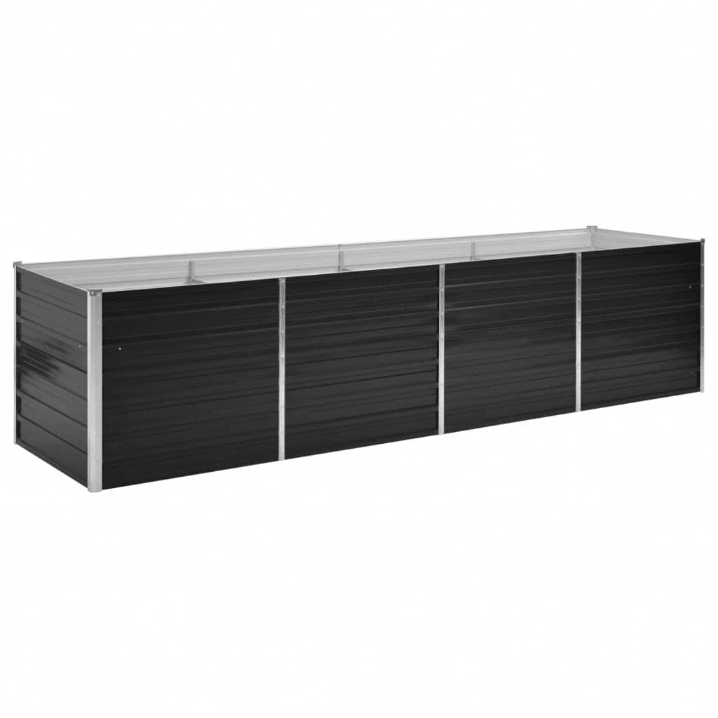 vidaXL Ζαρντινιέρα Υπερυψωμένη Ανθρακί 320x80x77 εκ. Γαλβαν. Χάλυβας