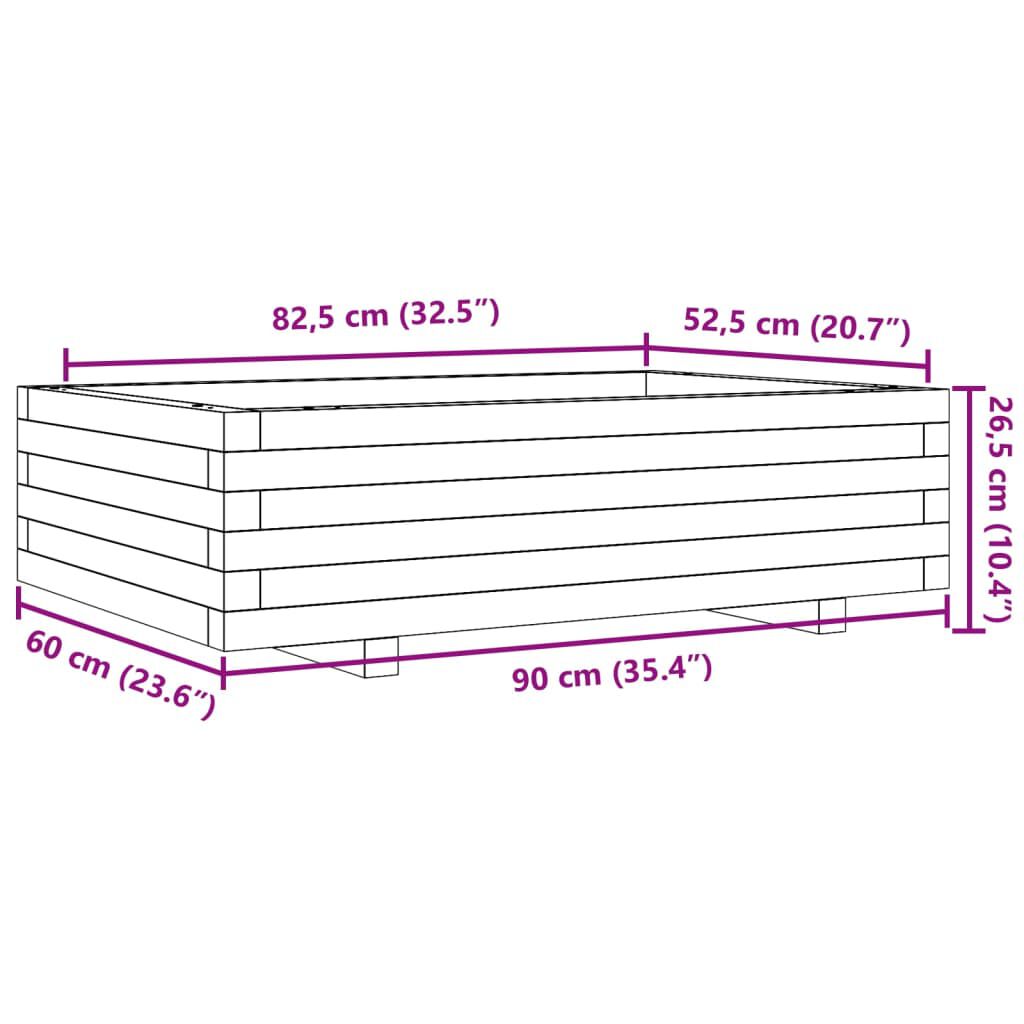 vidaXL Ζαρντινιέρα Κήπου 90x60x26,5 εκ. από Εμποτισμένο Ξύλο Πεύκου