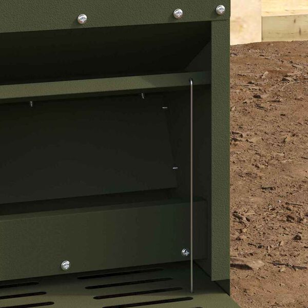 vidaXL Ταΐστρα Κοτόπουλου με Πεντάλ Ελιά Πράσινη 25 x 42 x 40 εκ.