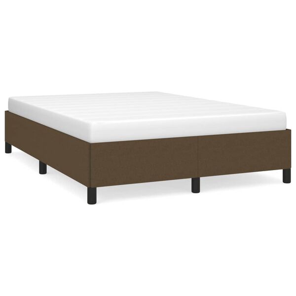 vidaXL Σκελετός Κρεβατιού Χωρίς Στρώμα Καφέ 140x200 εκ.Υφασμάτινο