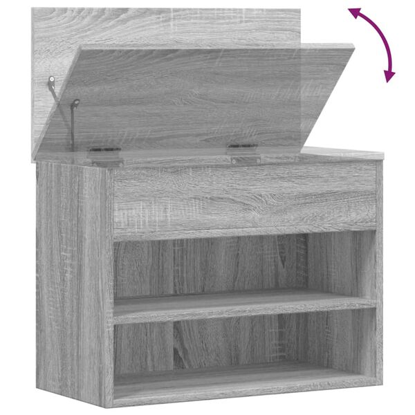 vidaXL Παπουτσοθήκη Γκρι Sonoma 60x30x45 εκ. από Επεξεργασμένο Ξύλο