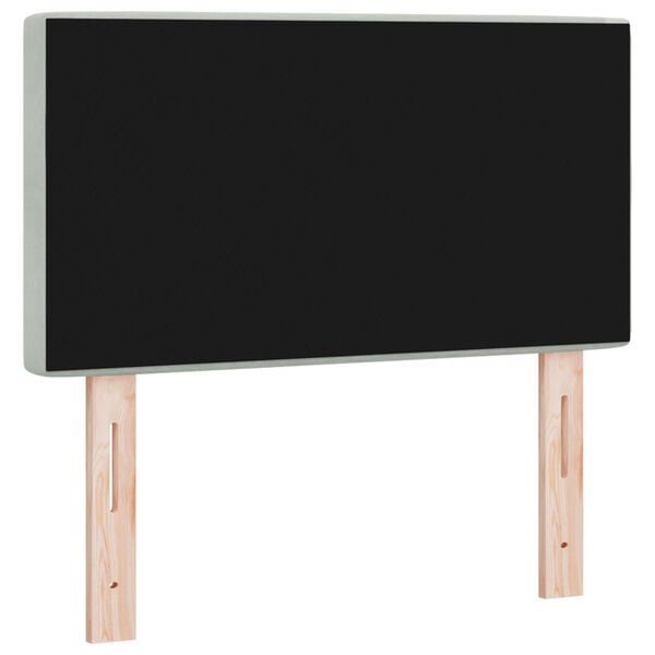 vidaXL Βελούδινο Κεφαλάρι Argyle Ανοιχτό γκρι 80 cm Βελούδο