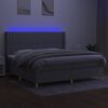 vidaXL &Kappa;&rho;&epsilon;&beta;ά&tau;&iota; Boxspring &mu;&epsilon; &Sigma;&tau;&rho;ώ&mu;&alpha; & LED &Alpha;&nu;.&Gamma;&kappa;&rho;&iota; 200x200&epsilon;&kappa;. &Upsilon;&phi;&alpha;&sigma;&mu;ά&tau;&iota;&nu;&omicron;