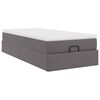 vidaXL Οθωμανικό κρεβάτι με στρώμα Γκρι 100x200cm Faux Leather