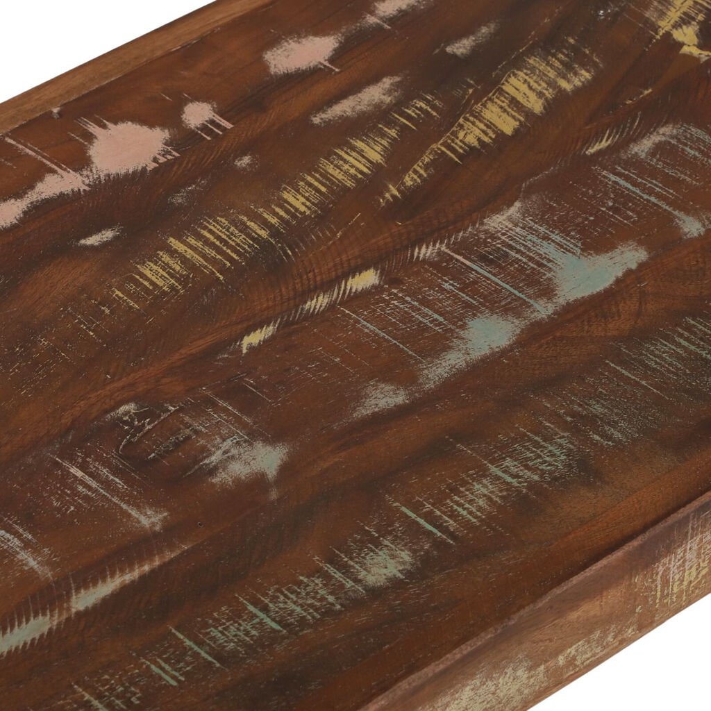 vidaXL Παγκάκι Πολύχρωμο 100x35x45 εκ Μασίφ Ξύλο Ανακυκλωμένο
