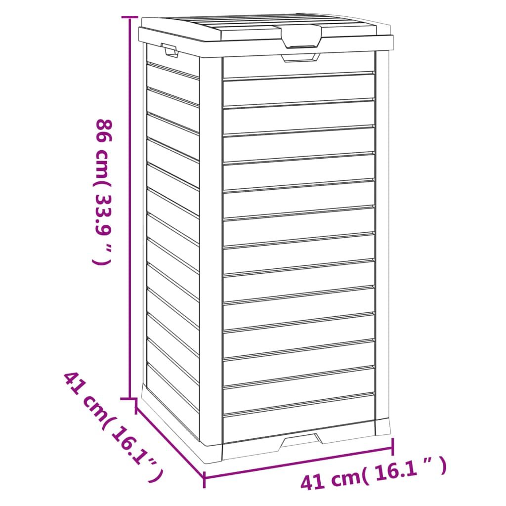 vidaXL Κάδος Απορριμμάτων Εξ. Χώρου Μαύρος 41x41x86 εκ. Πολυπροπυλένιο