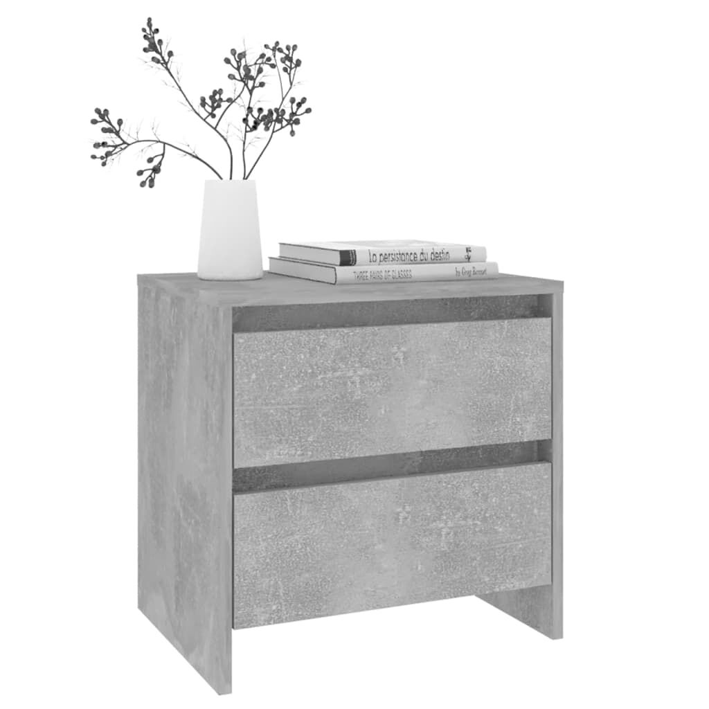 vidaXL Κομοδίνα 2 τεμ. Γκρι Σκυρ. 45x34,5x44,5 εκ. Επεξεργασμένο Ξύλο
