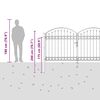 vidaXL Πύλη Φράχτη με κλειδαριά Γκρι 300 x 150 cm Ατσάλι