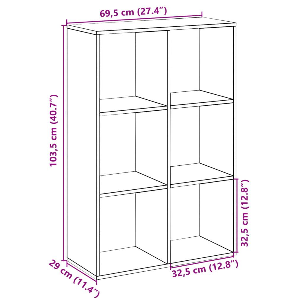 vidaXL Βιβλιοθήκη/Διαχωριστικό Χώρου 69,5x29x103,5 εκ. Επεξ. Ξύλο