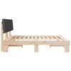vidaXL Σκελετός Κρεβατιού με Επενδεδυμένο Κεφαλάρι Σκούρο Γκρι
