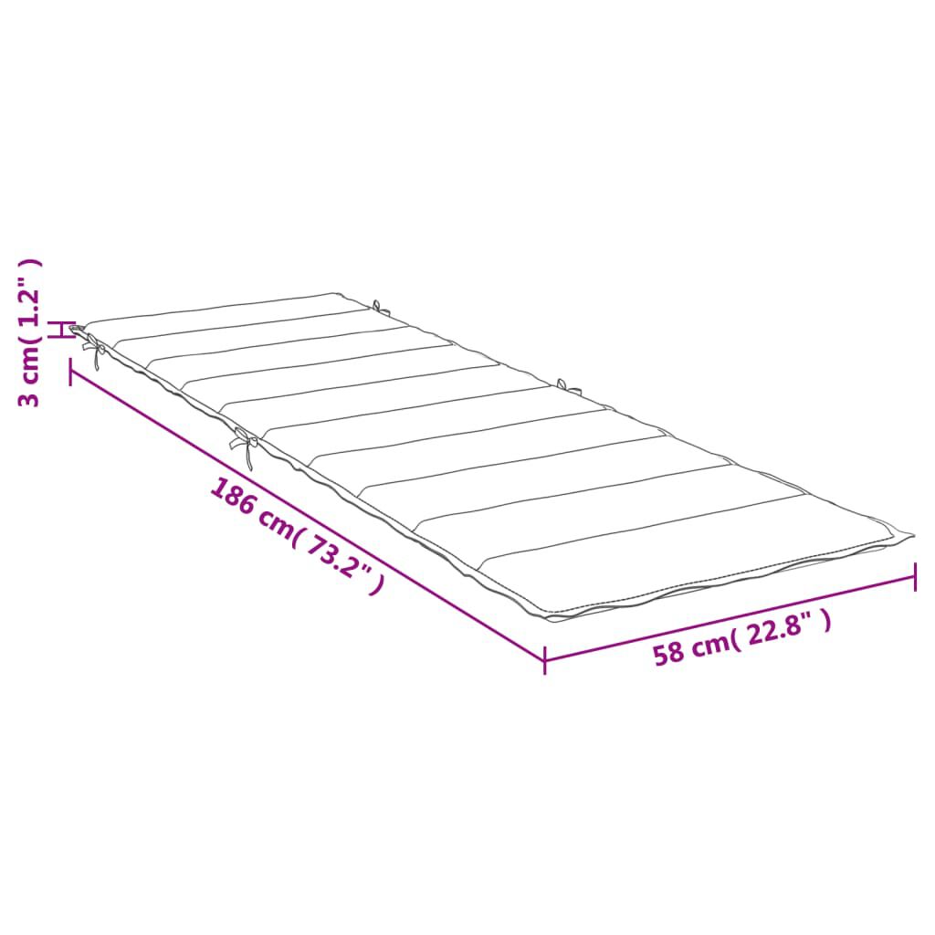 vidaXL Μαξιλάρι Ξαπλώστρας Πράσινο 186 x 58 x 3 εκ. από Ύφασμα Oxford