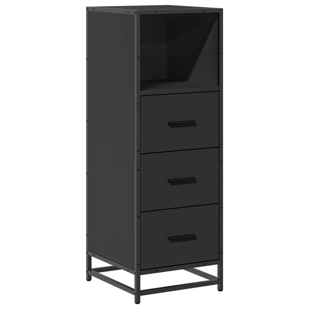 vidaXL Ντουλάπι μπάνιου Μαύρο 35x37,5x100 cm Ξύλινη κατασκευή