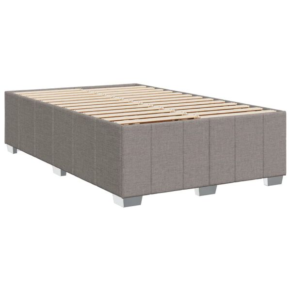 vidaXL Κρεβάτι Boxspring με Στρώμα Taupe 120x190 εκ. Υφασμάτινο