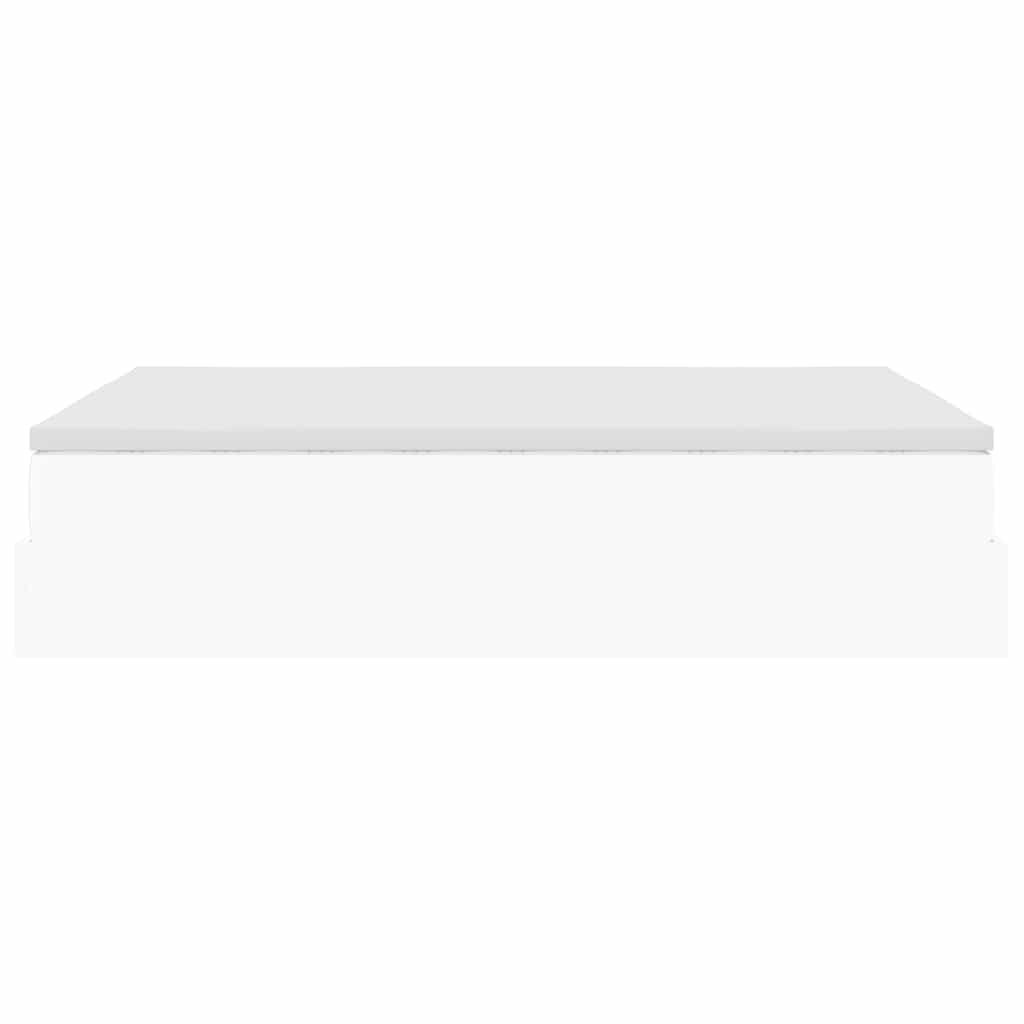 vidaXL Οθωμανικό κρεβάτι με στρώμα Λευκό 140x200cm Faux Leather